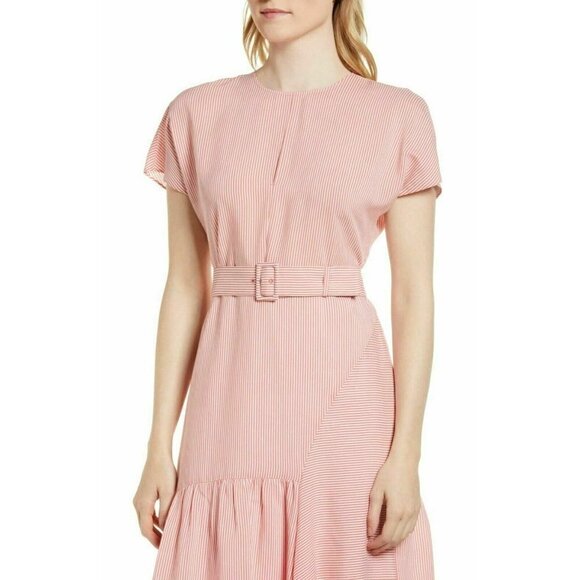 Nordstrom Signature Women Red Silk Blend Dress 10 - Picture 5 of 7